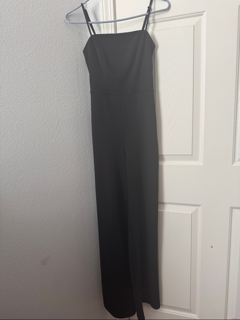 Classic Black Wide-Leg Jumpsuit with Spaghetti Straps